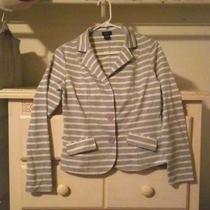 A gray cute blazer with white strips from rue21
